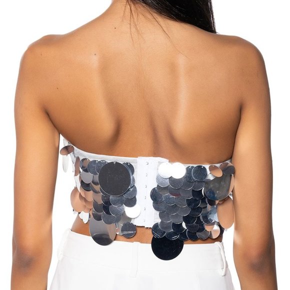 Callie Big Face Sequin Bandeau Bra Top XL - Picture 5 of 7